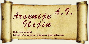 Arsenije Ilijin vizit kartica